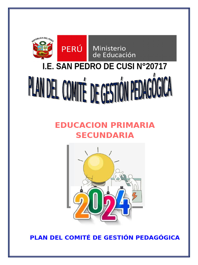 Plan de Gestión Pedagógica 2024 | PDF | Evaluación | Pedagogía