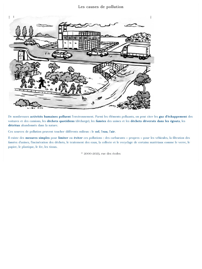 Causes et solutions de la pollution | PDF