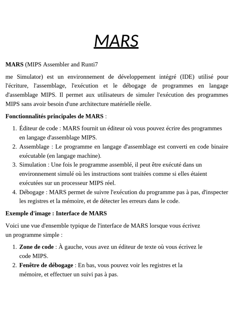 Introduction à MARS pour MIPS | PDF | Programmation | Programme ...