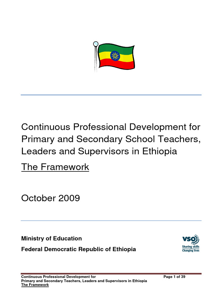CPD Framework for Ethiopian Teachers | PDF | Teachers | Professional ...