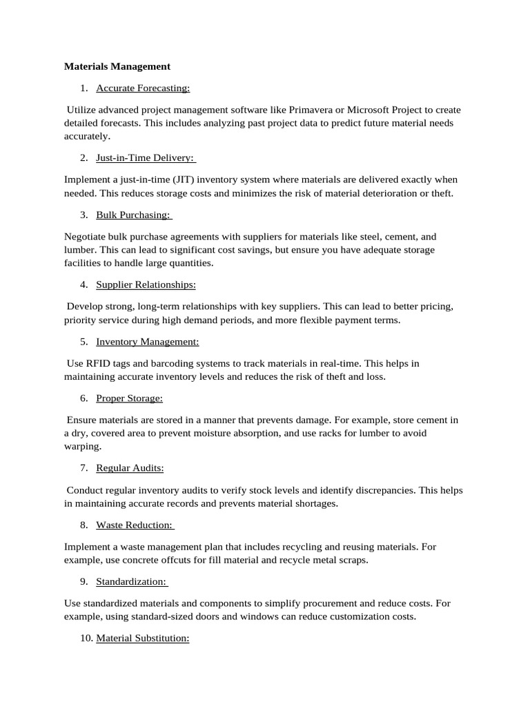Effective Materials Management Strategies | PDF | Inventory | Supply Chain