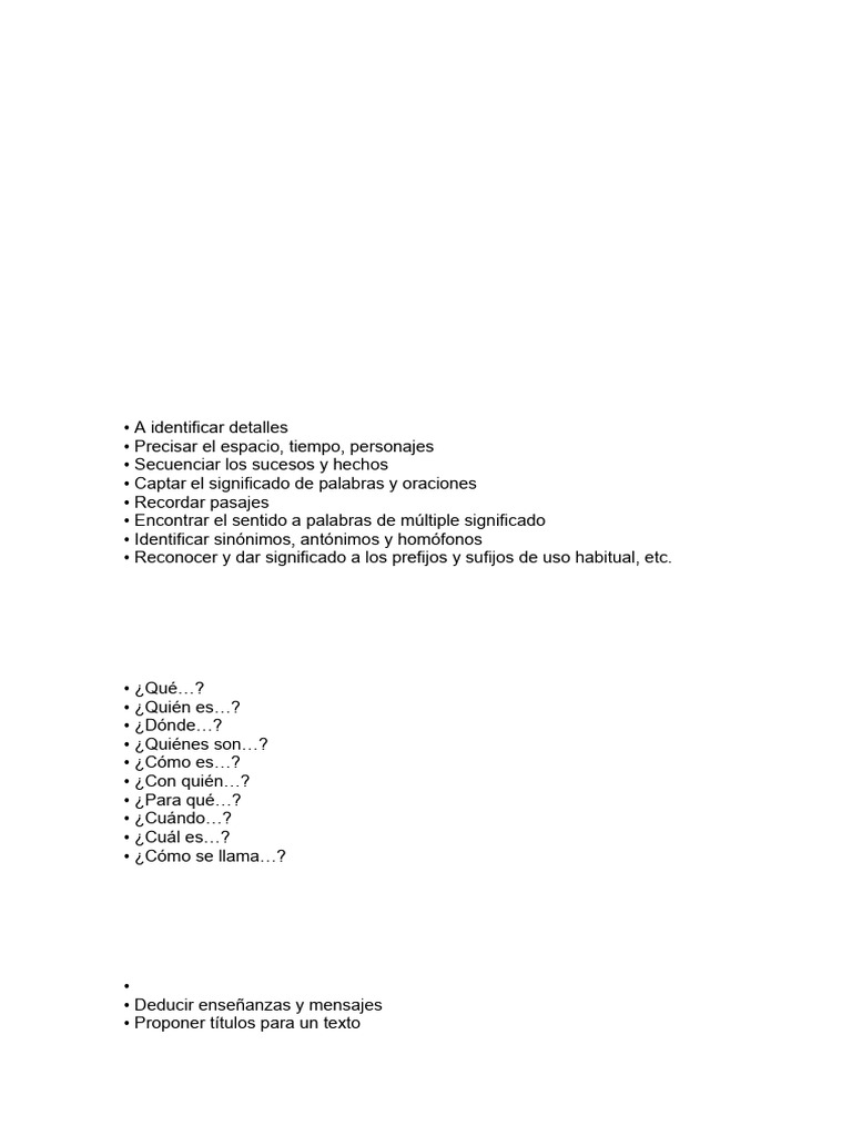 Los Niveles de Comprension Lectora | PDF | Comprensión lectora | Inferencia