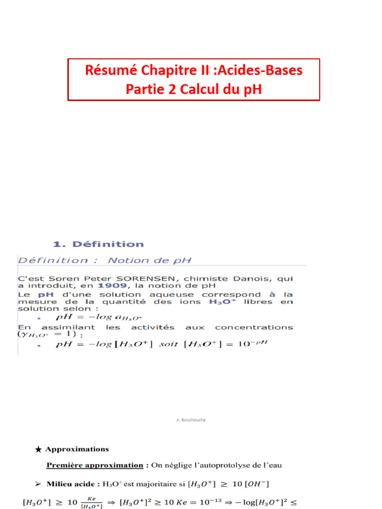 Calcul du pH des Acides et Bases | PDF