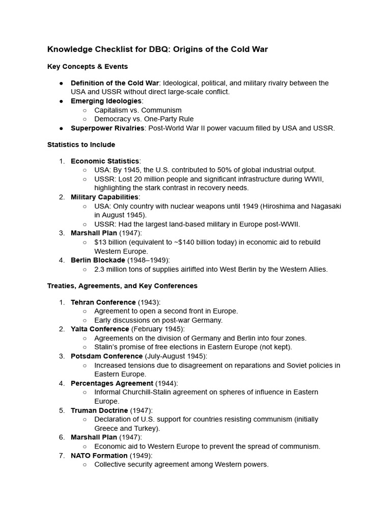 Cold War Origins: Key Concepts & Events | PDF | Cold War | Soviet Union