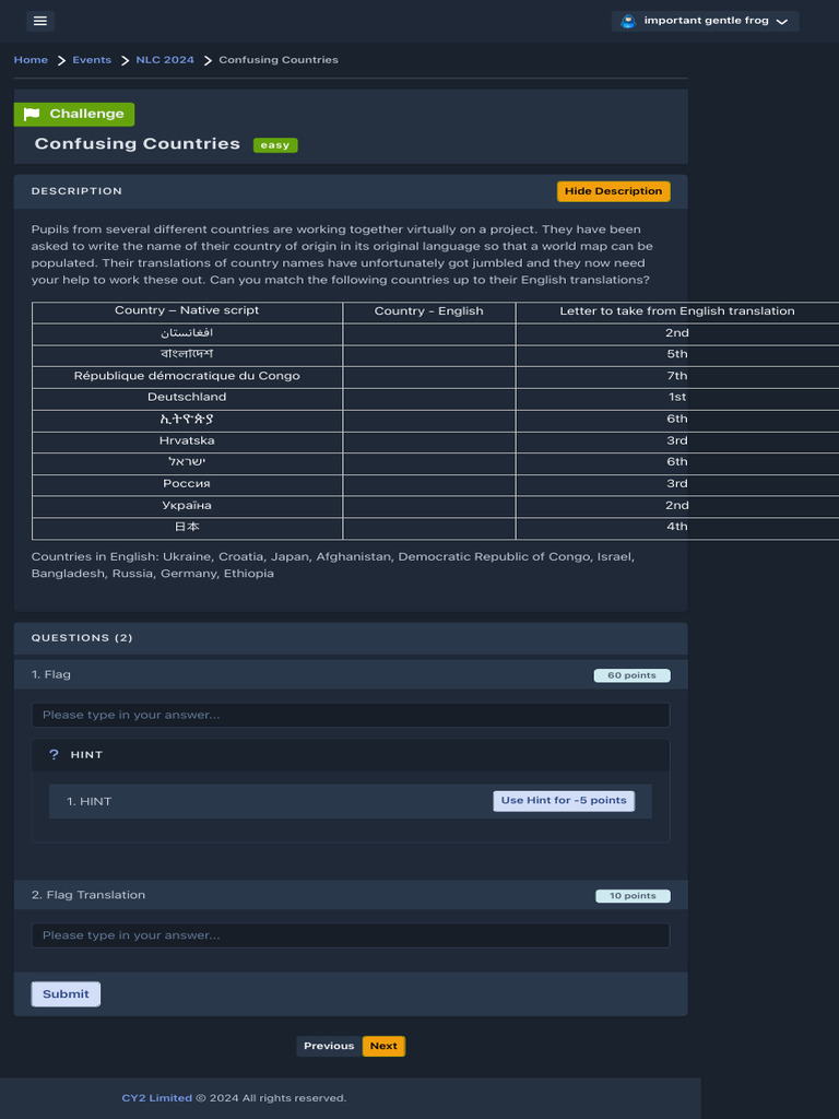 Match Native Country Names Quiz | PDF