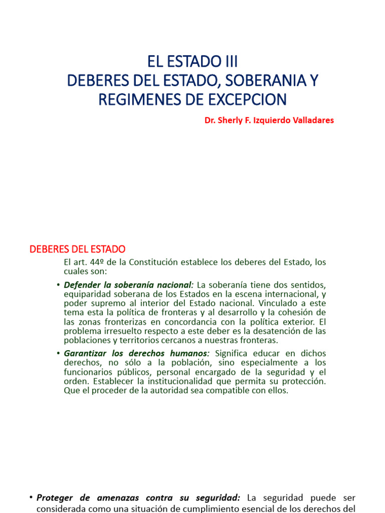 Deberes y Soberanía del Estado | PDF | Estado (política) | Soberanía