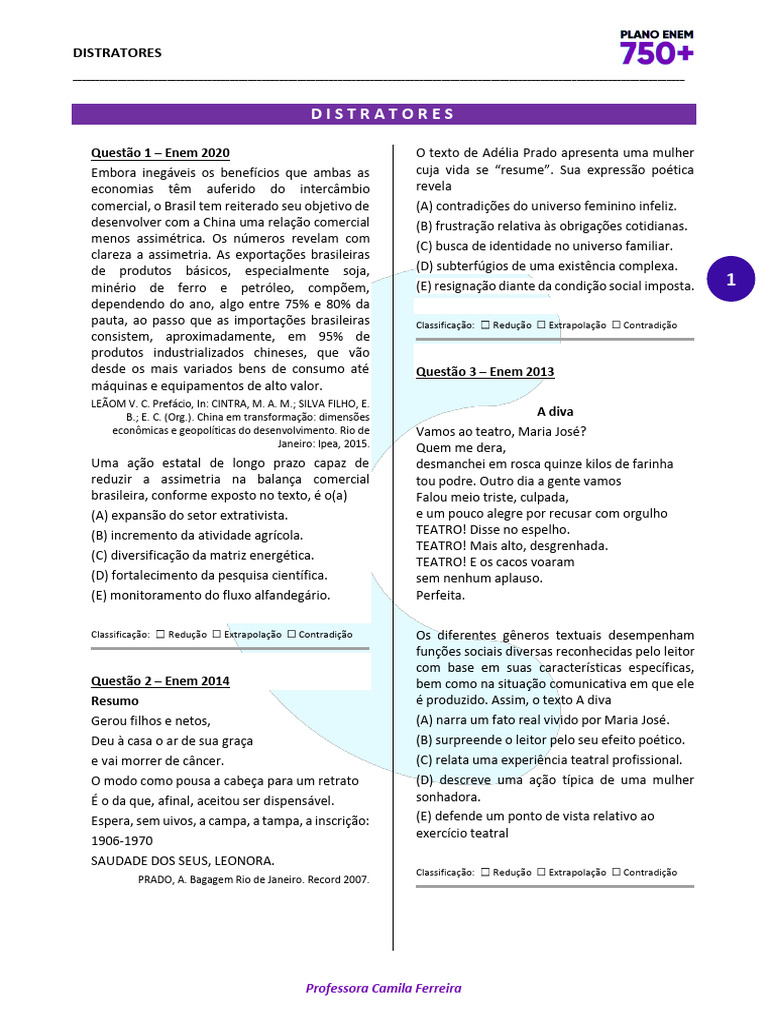 Distratores em Questões do ENEM | PDF | Calor | China
