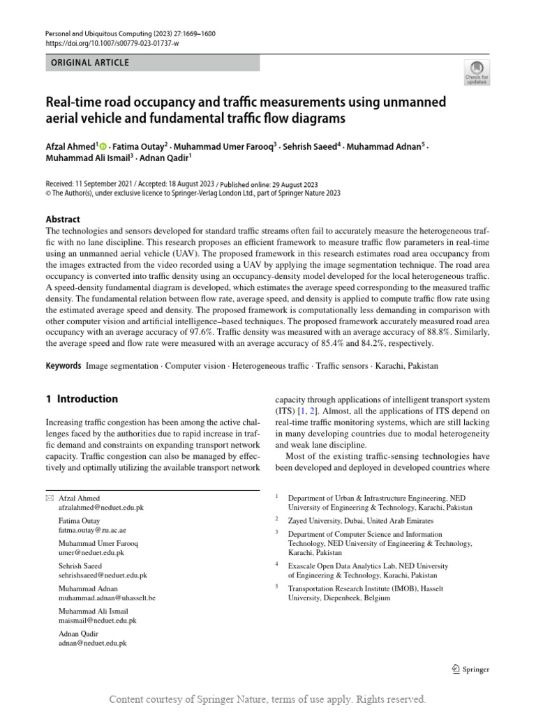 UAV-Based Real-Time Traffic Measurement | PDF | Image Segmentation
