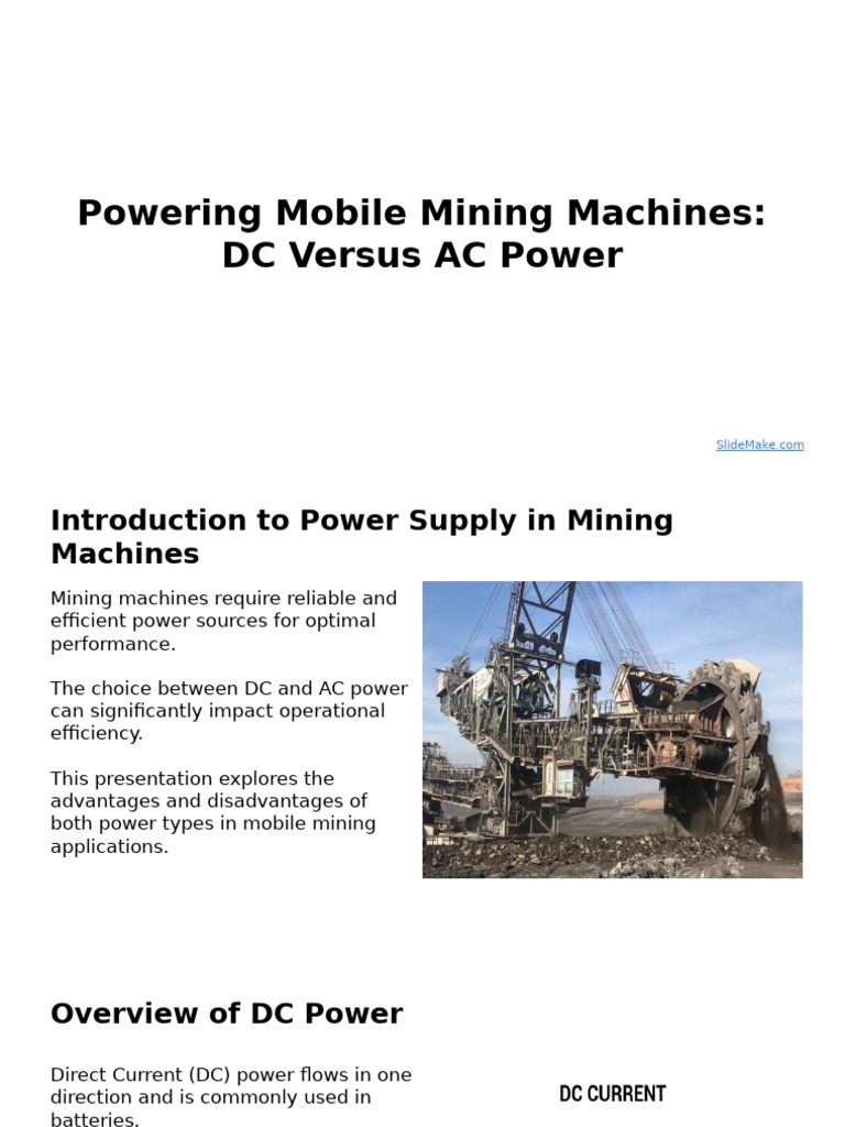 AC vs DC Power in Mining Machines | PDF | Direct Current | Electric Power