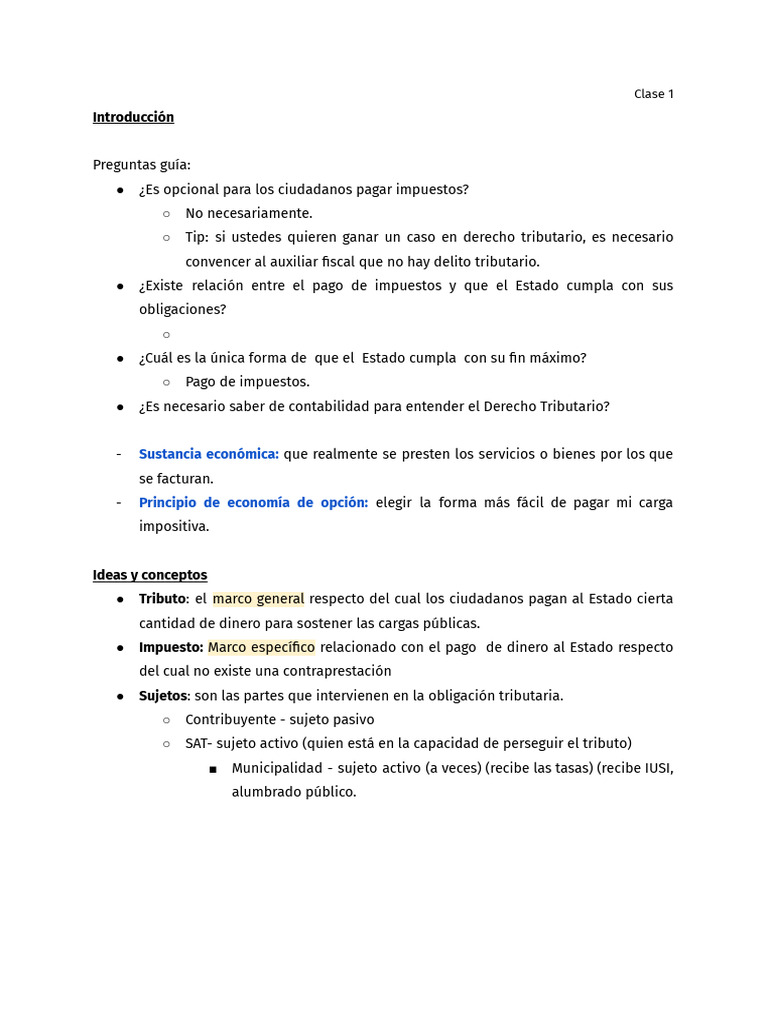 Tributario P.1. | PDF | Impuestos | Impuesto sobre la renta