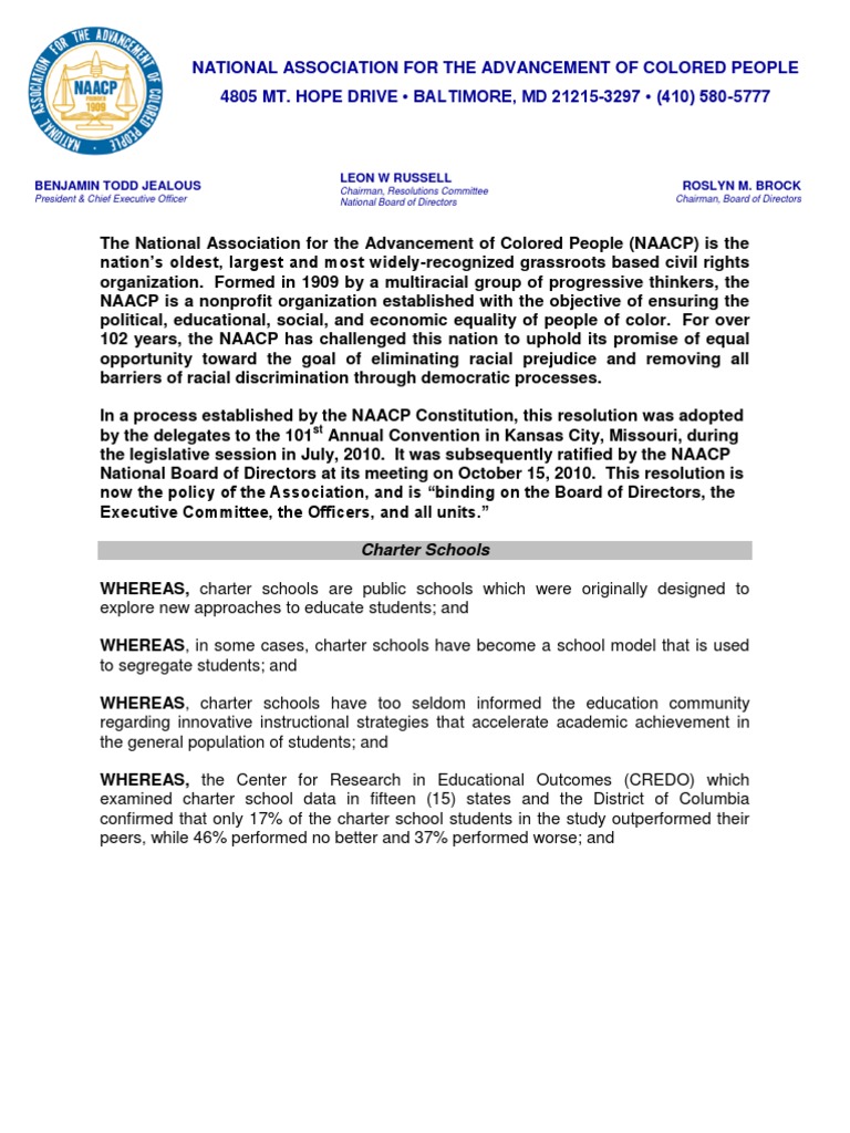 NAACP | PDF | National Association For The Advancement Of Colored ...