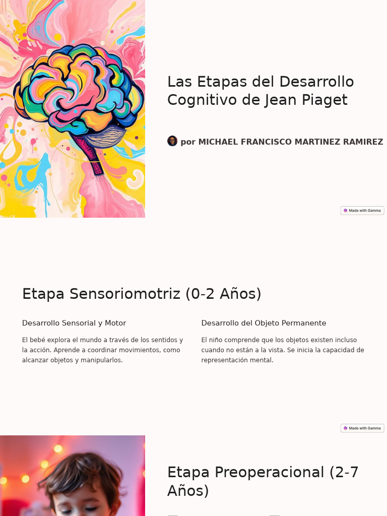 Etapas del Desarrollo Cognitivo de Piaget | PDF | Desarrollo cognitivo ...