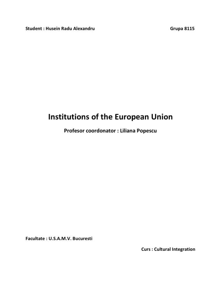 Institutions of The European Union | PDF | Social Science | Travel