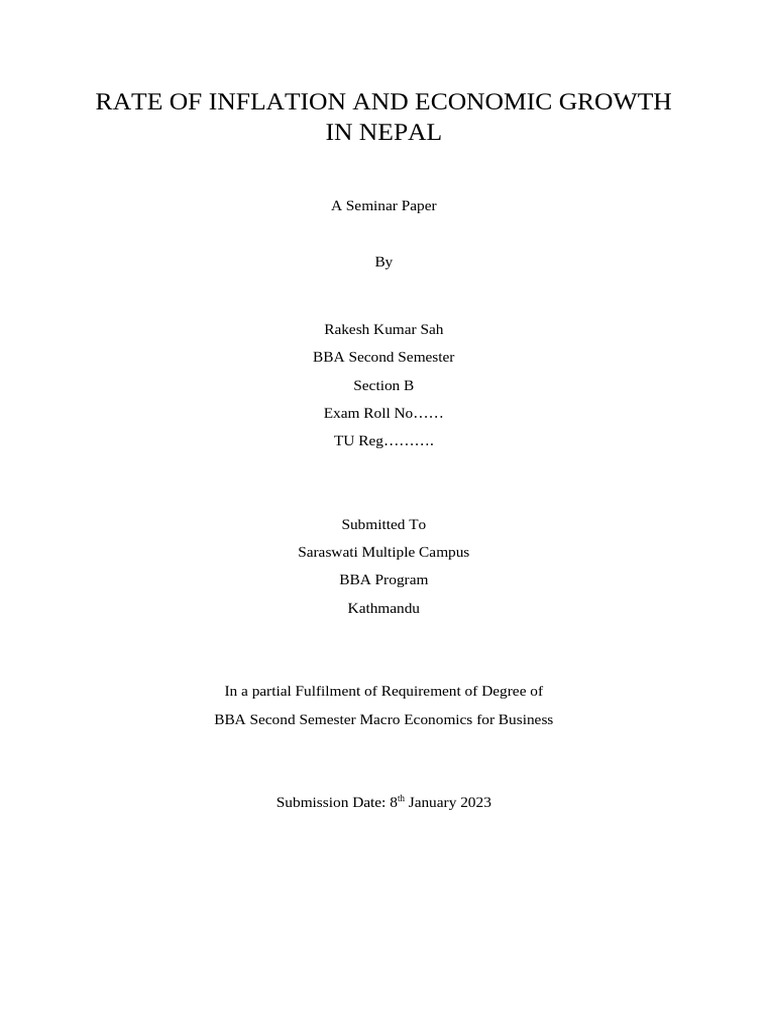 Rate of Inflation and Economic Growth in Nepal | PDF | Inflation ...