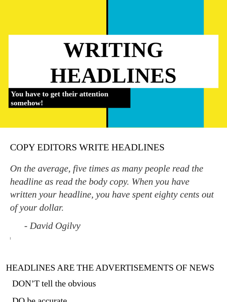 Effective Headline Writing Tips | PDF