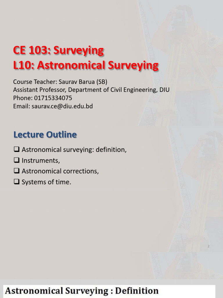L10, Astronomical Surveying, Spring 24, SB | PDF