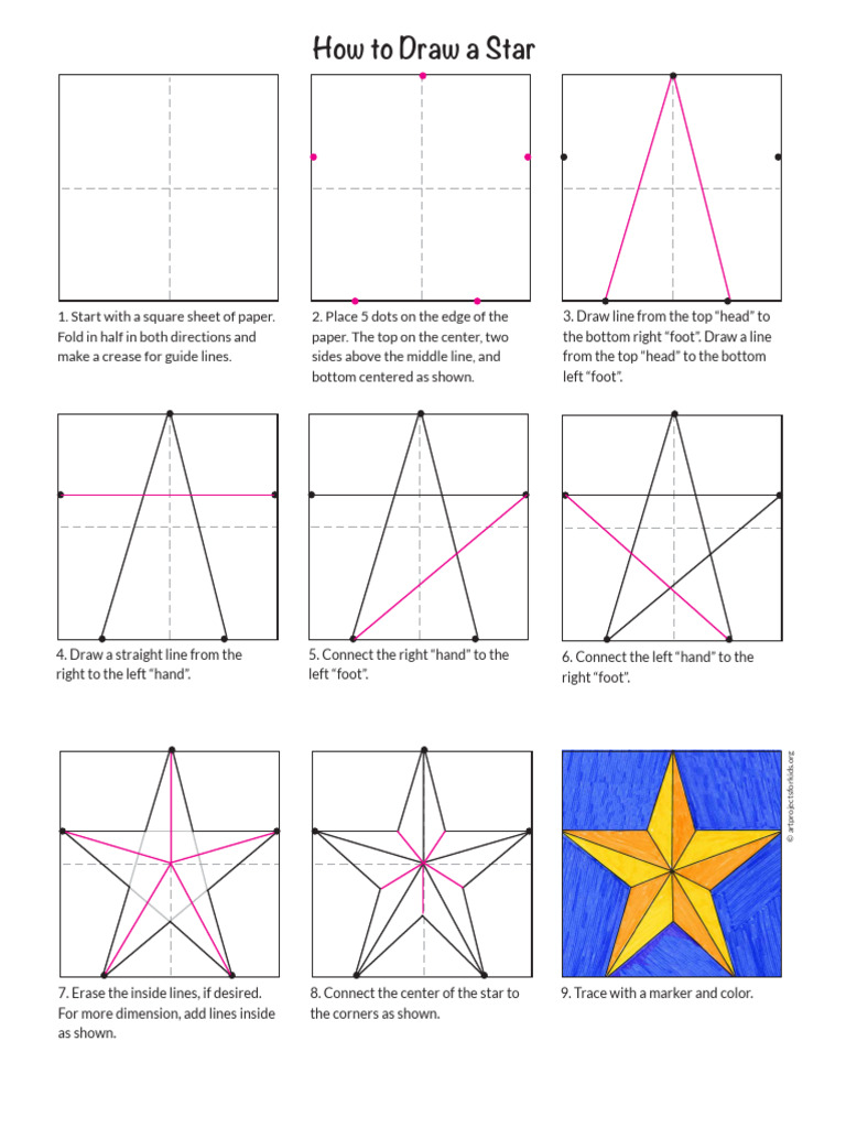 Step-by-Step Star Drawing Guide | PDF