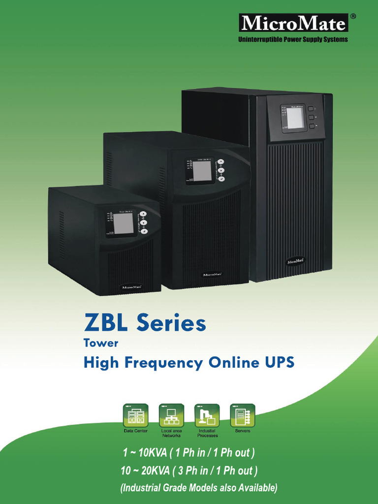 ZBL Series High-Frequency Online UPS | PDF