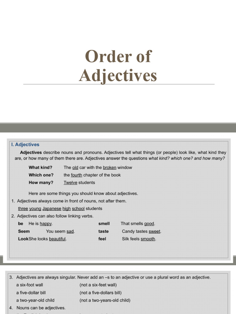 Adjective Orderss | PDF