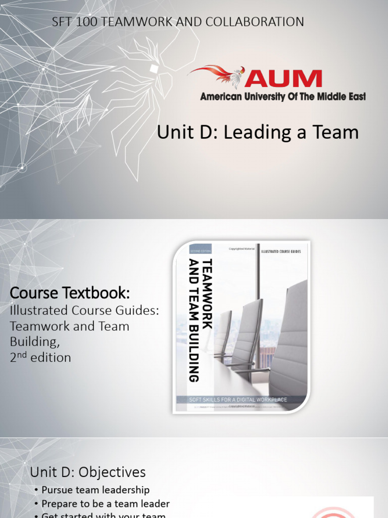 SFT 100 - UNIT D Leading A Team | PDF | Leadership | Business