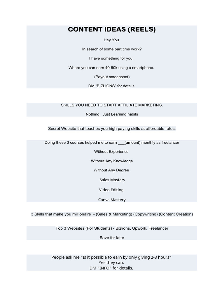 Bizlions: Earn with Affiliate Marketing | PDF