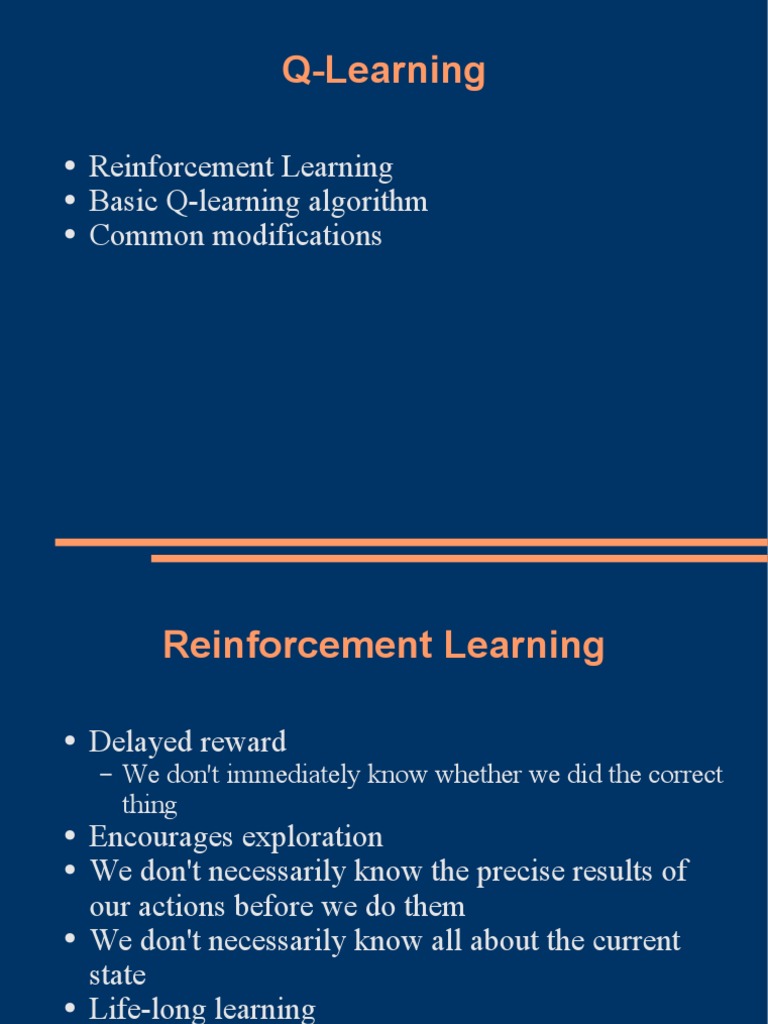 Q-Learning Reinforcement Learning Guide | PDF | Cybernetics ...