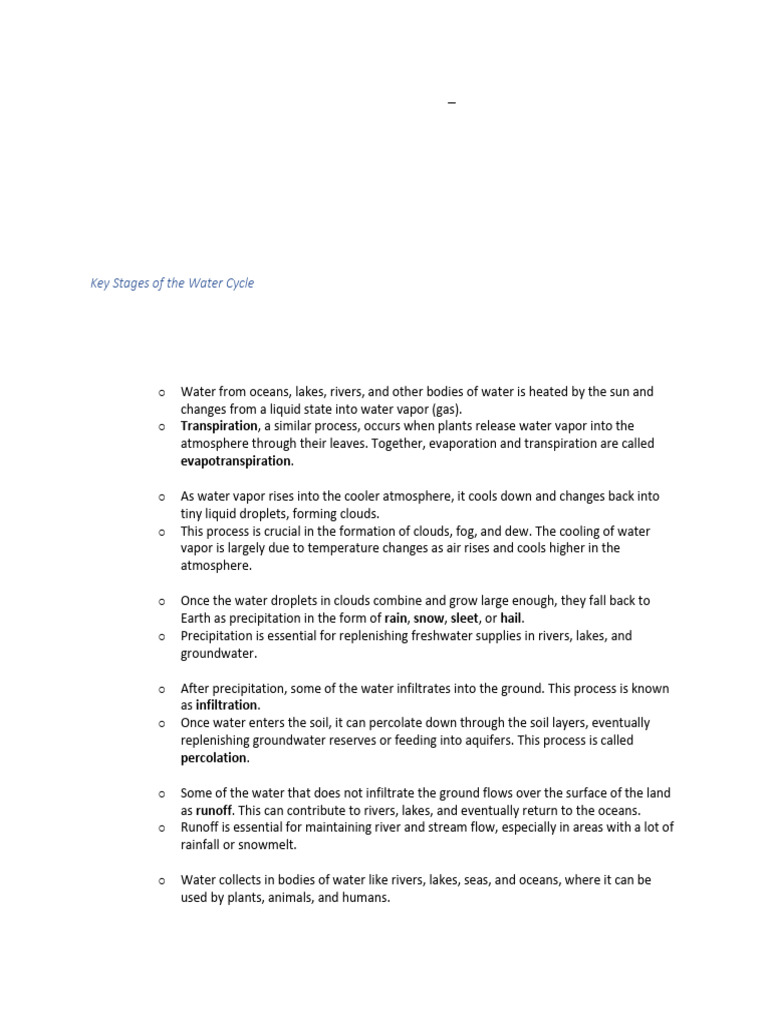 Understanding the Water Cycle Explained | PDF | Water Cycle | Water