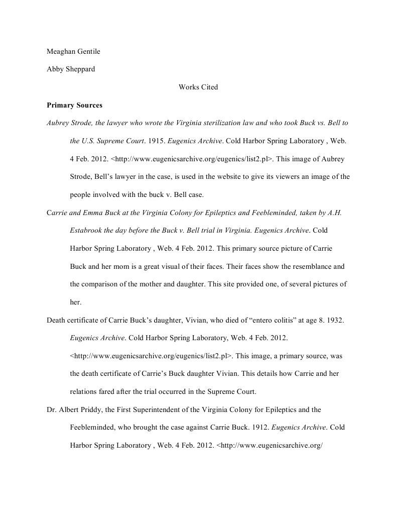 Works Cited NHD | PDF | Eugenics | Violence
