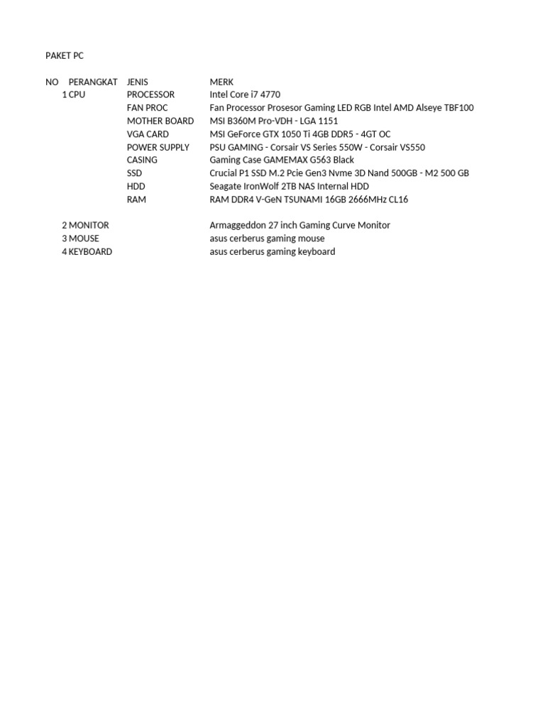 Gaming PC Build and Pricing Guide | PDF
