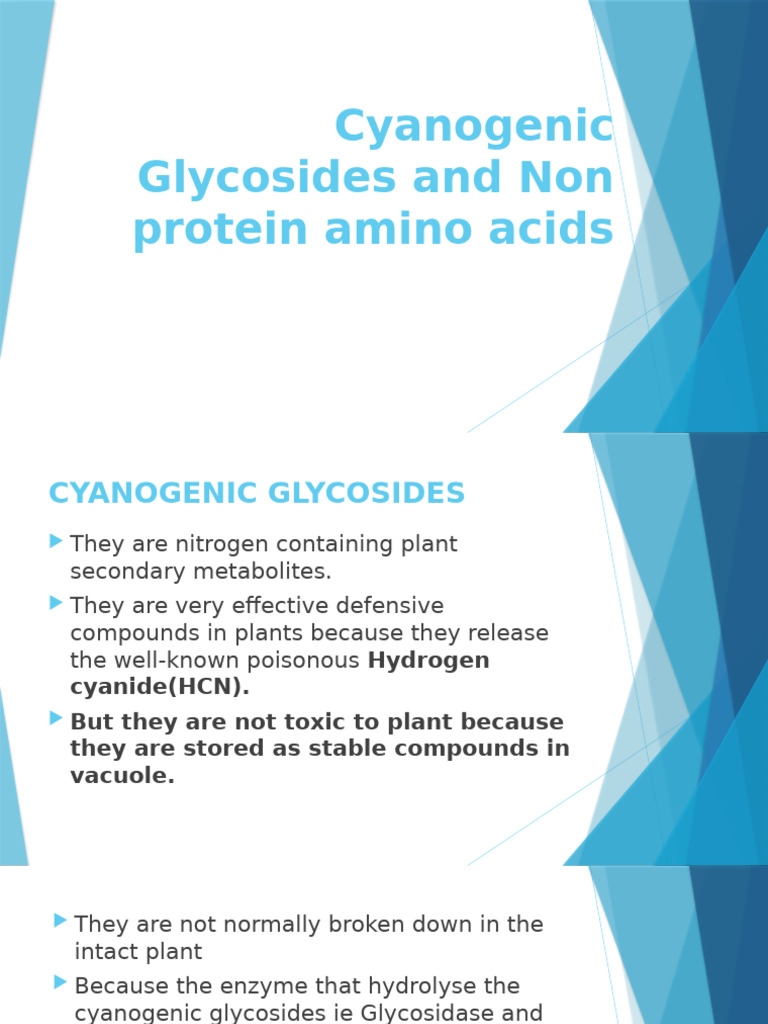Cyanogenic Glycosides and Non Protein Amino Acids | PDF