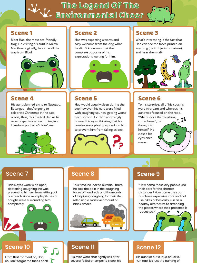 Green Playful Frog and Duck Film Storyboard | PDF