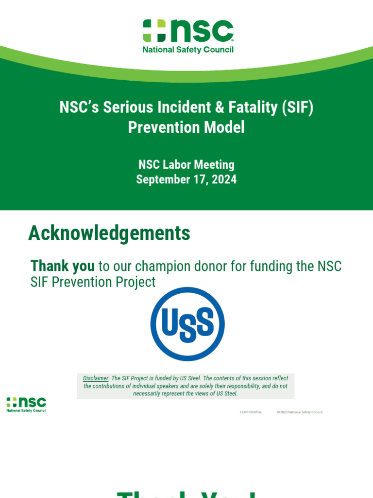 NSC SIF Prevention Model Overview | PDF | Risk | Risk Assessment