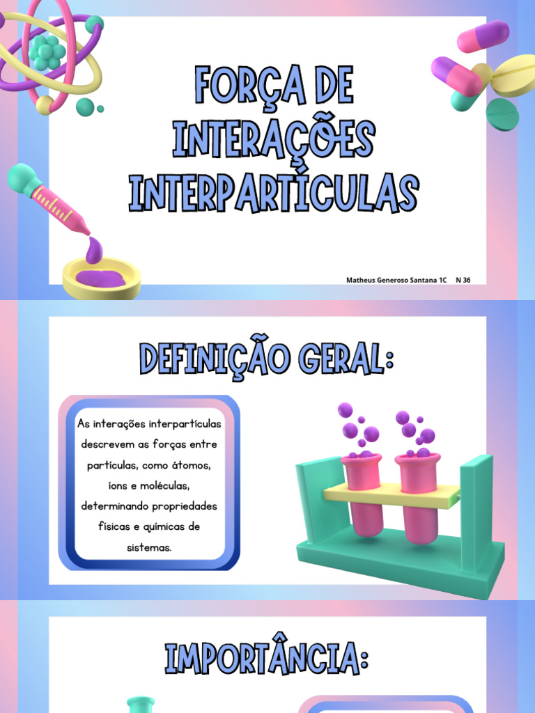 Interações e Forças Interpartículas | PDF