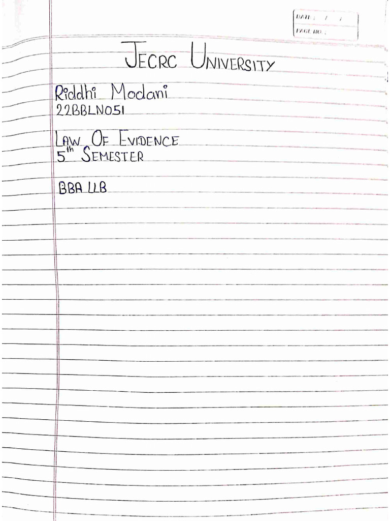 Law of Evidence Assignment 2 | PDF