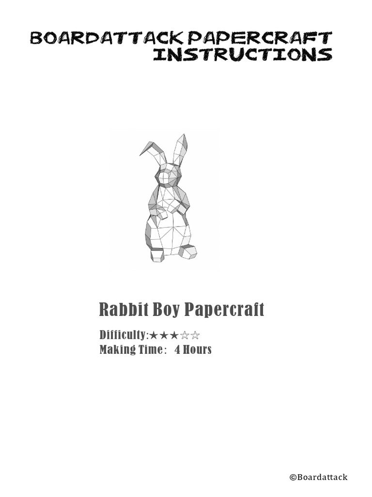 Rabbit Boy Papercraft Template Guide | PDF