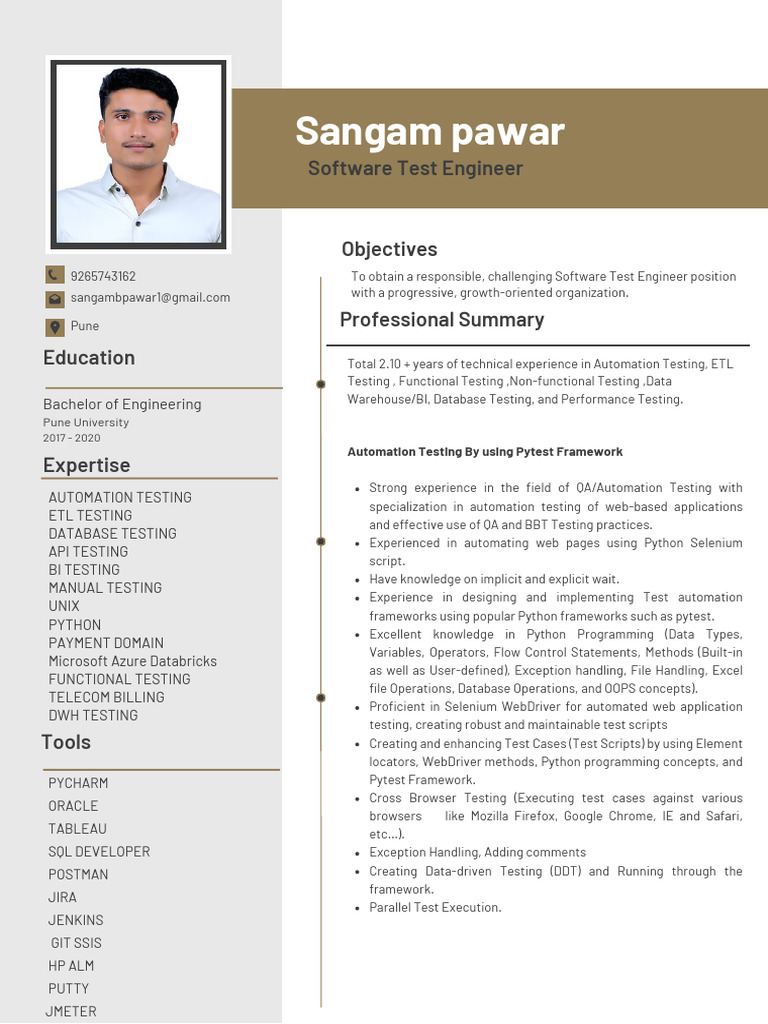 Resume | PDF | Selenium (Software) | Software Testing