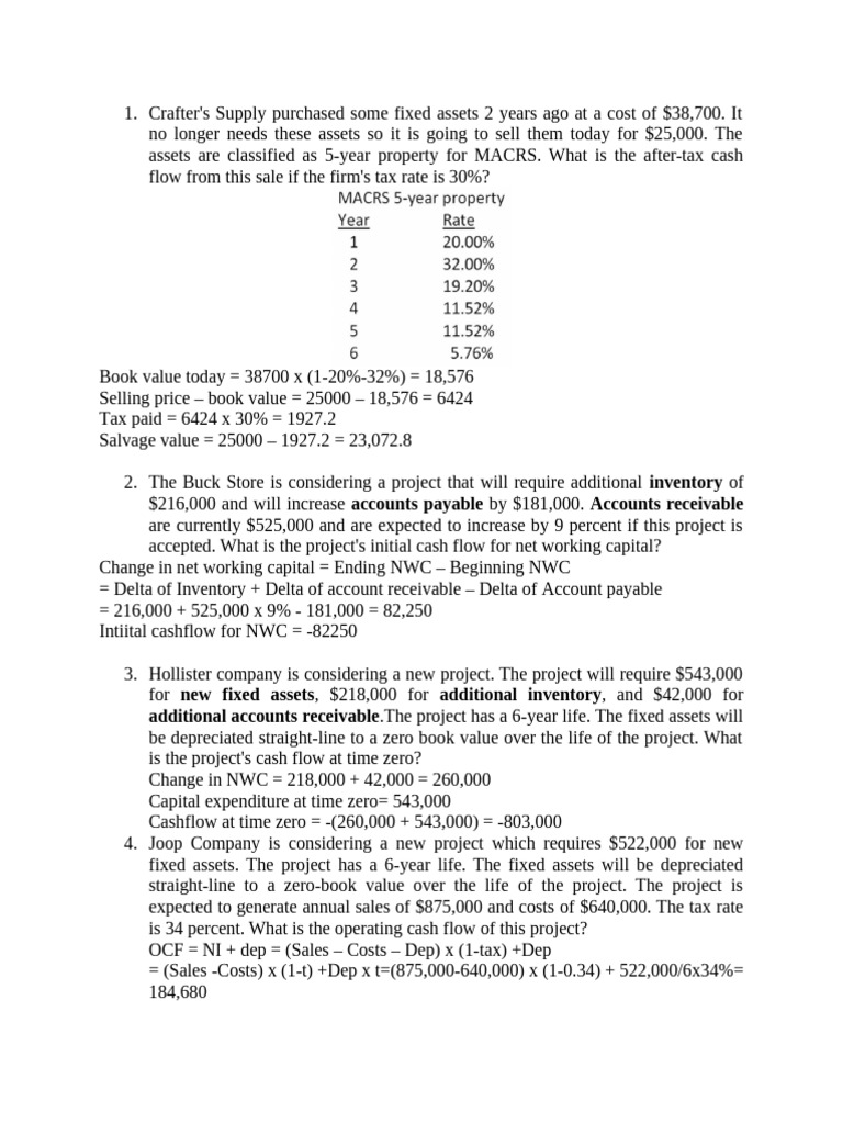 Cash Flow Analysis for Projects | PDF | Book Value | Depreciation