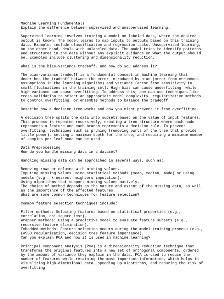 Machine Learning Fundamentals | PDF | Machine Learning | Cross ...