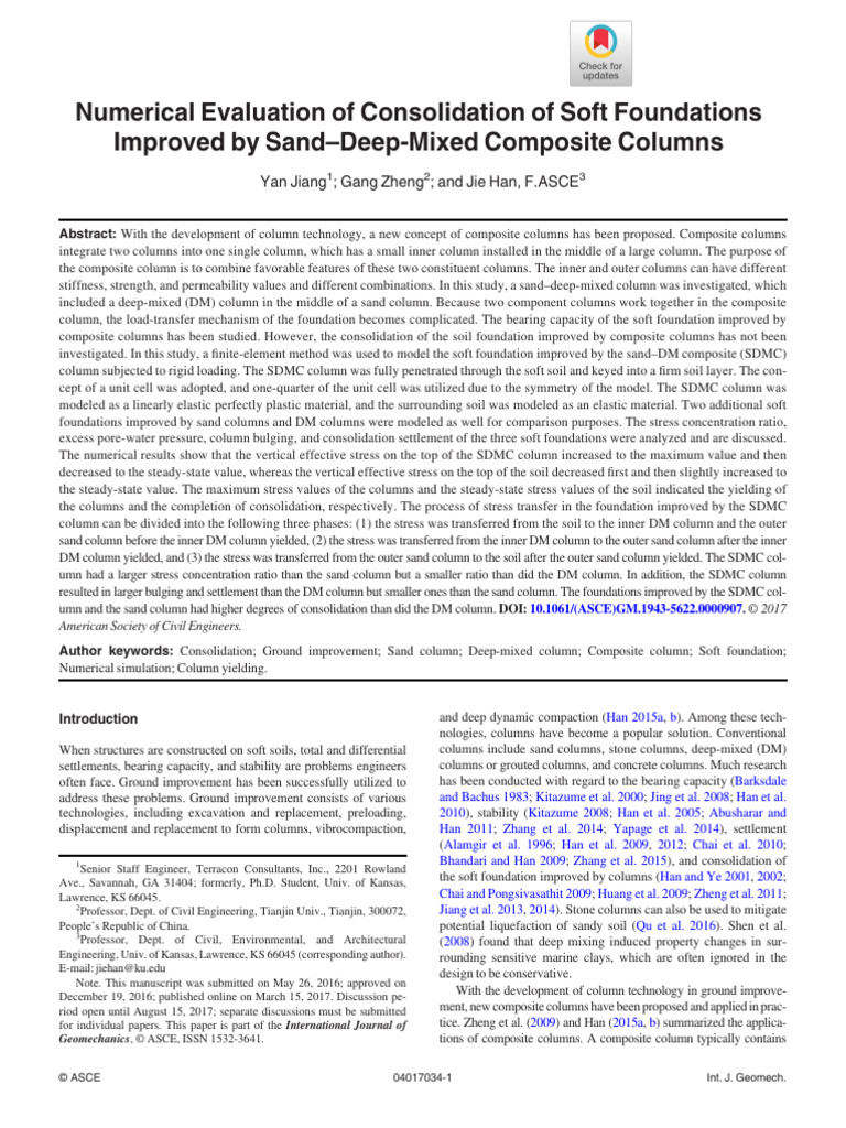 Numerical Evaluation of Consolidation of Soft Foundations Improved by ...