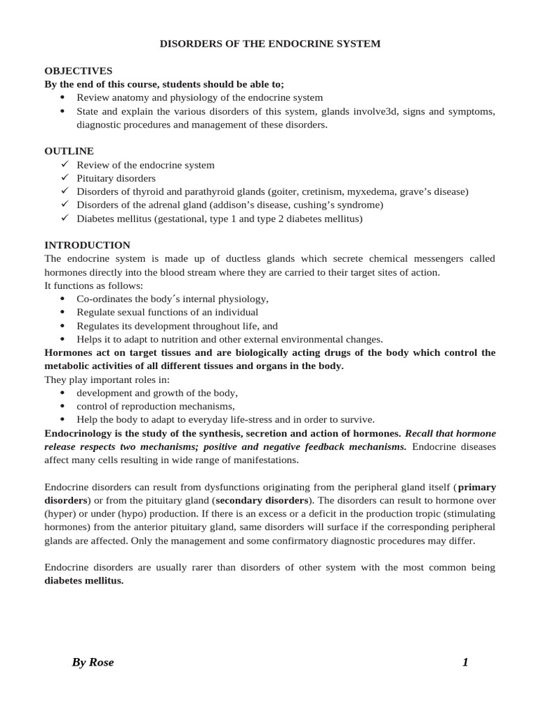 Endocrine System Disorders Explained | PDF | Adrenal Gland | Thyroid