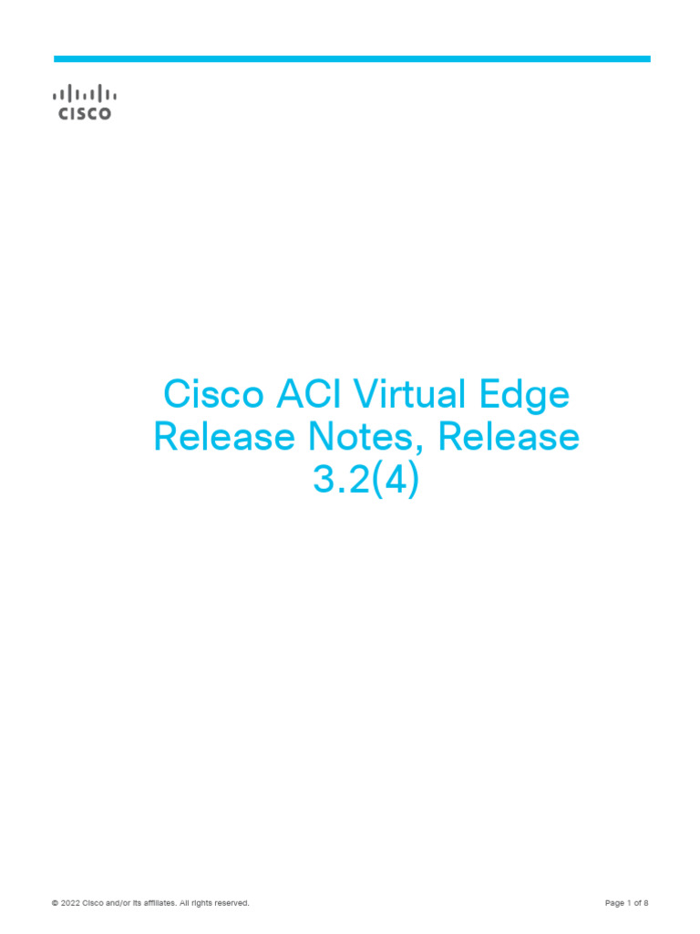Cisco ACI Virtual Edge Release 3.2(4) Notes | PDF | V Mware | Computing