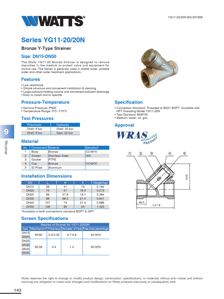 Series+YG11-20+20N (DN15-DN50) | PDF | Water | Materials