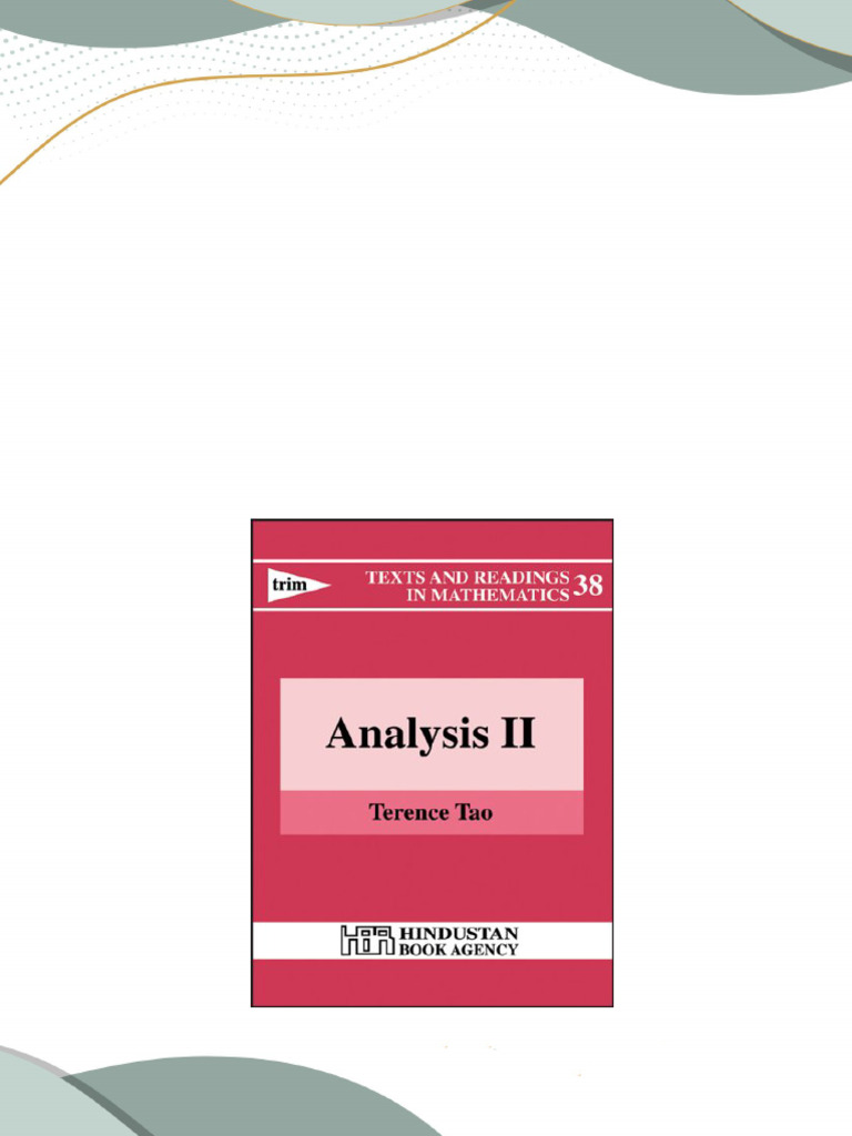 Analysis ii 1st edition terence tao 2024 scribd download pdf limit