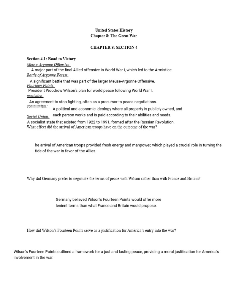 Kami Export - Ch. 8 Sec. 4 Terms and EQs | PDF | World War I ...