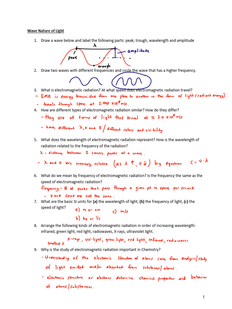 Light Waves and Electromagnetic Radiation | PDF | Atomic Orbital ...