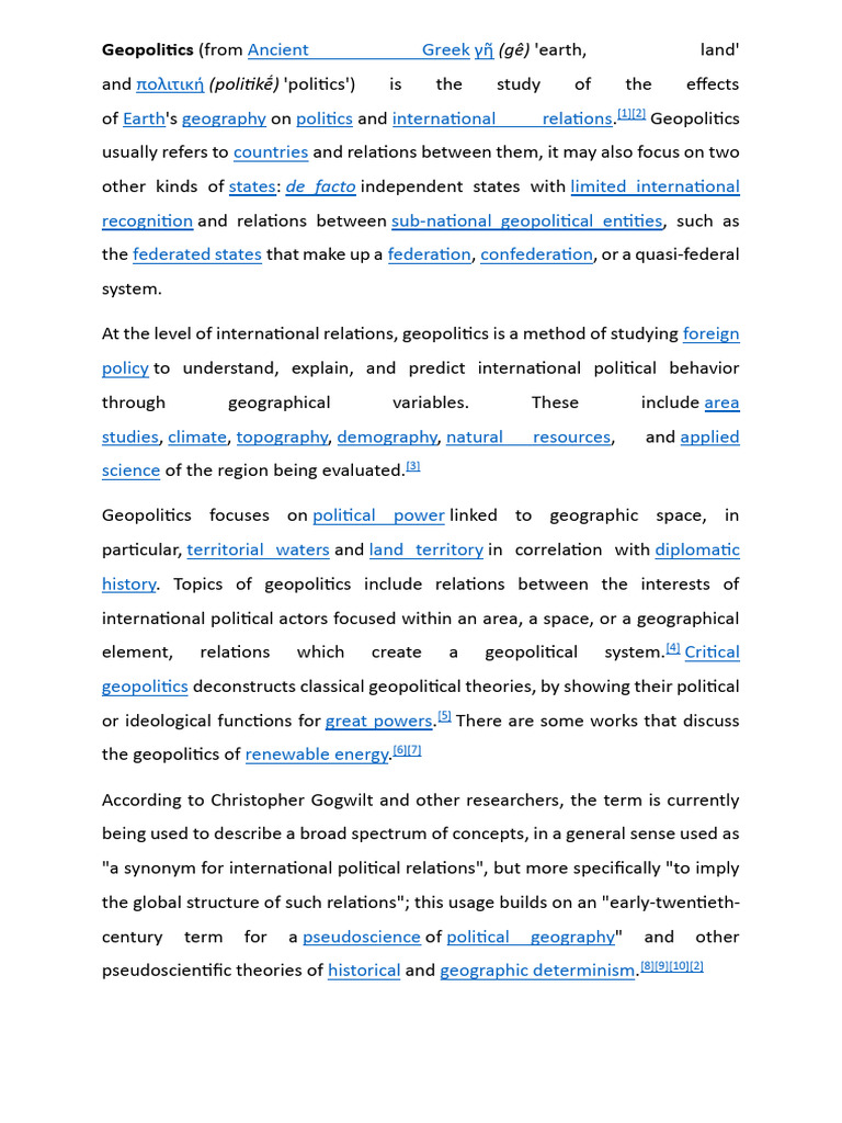 Geopolitics Pdf