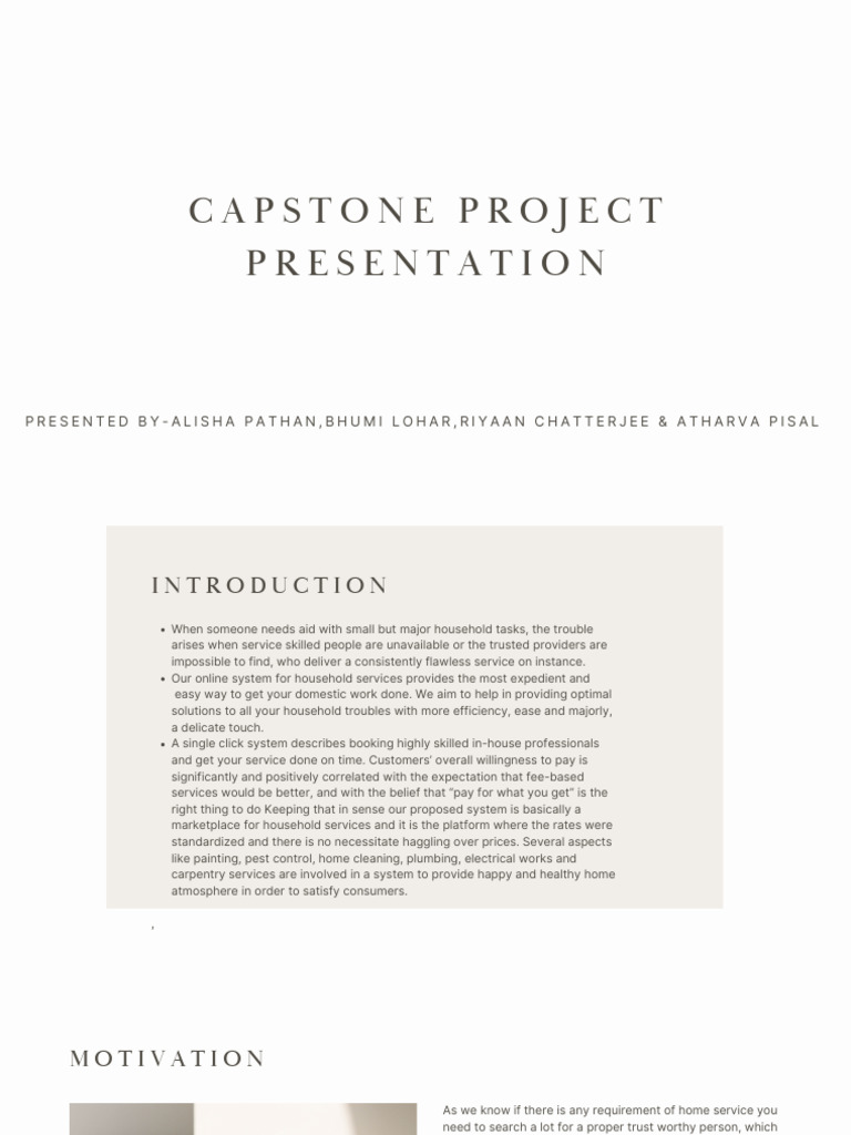 Capstone Project Presentation | PDF | Mobile App | Usability