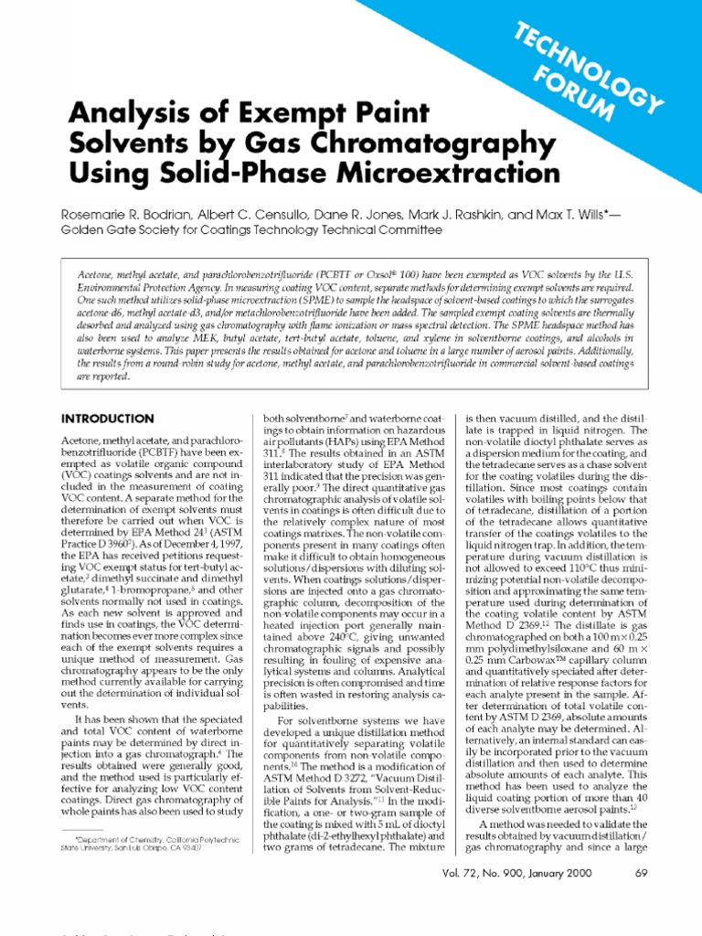 Exempt Solvent Analysis in Coatings | PDF | Gas Chromatography ...