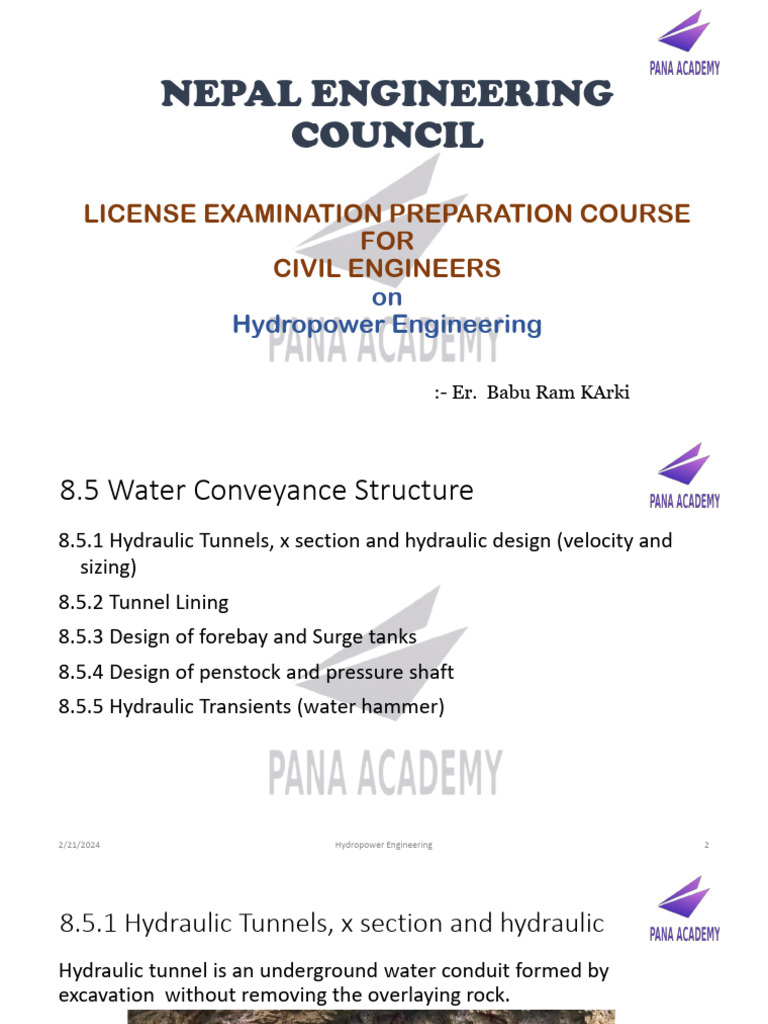 Hydropower Engineering: Tunnel Design Guide | PDF | Tunnel ...
