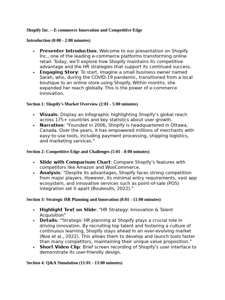 Shopify note for presentation | PDF | Information Technology | Business